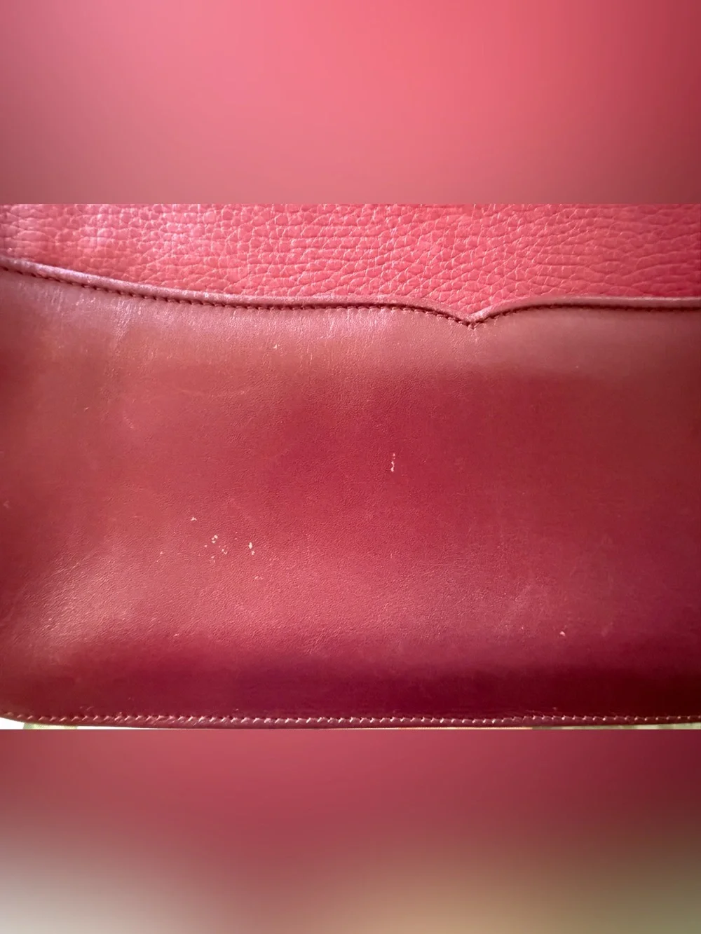 Cartier Maroon Leather Clutch with Gold Logo Oval - Picture 3 of 16